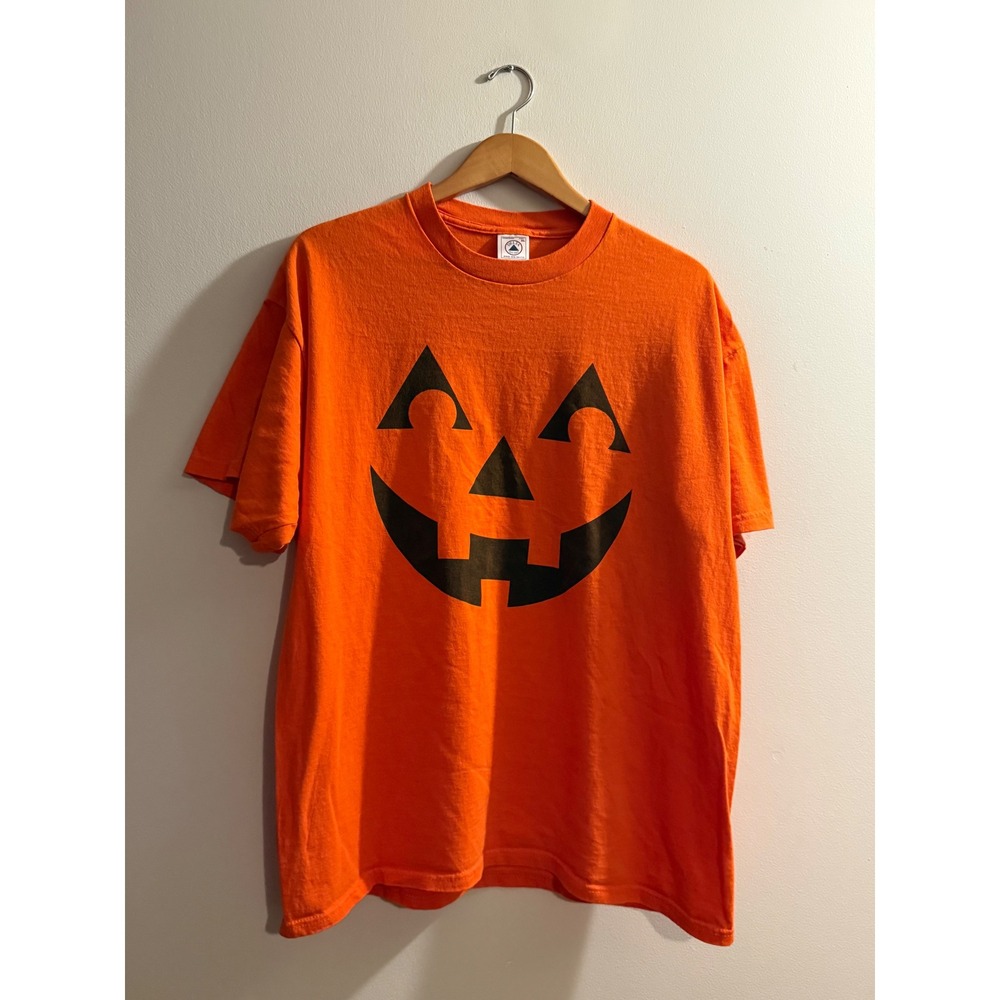 Vintage 2000s Delta Pro Weight Halloween Jack O Lantern T-Shirt Orange XL
